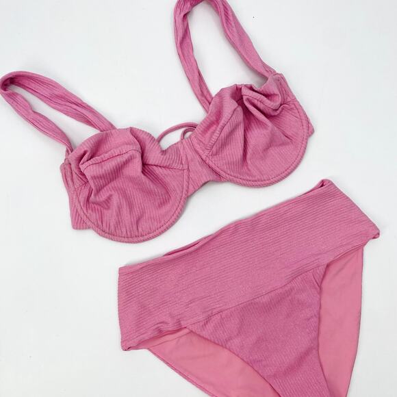 JMP the Label XL pink Underwire Sparkle Bikini - Picture 2 of 8